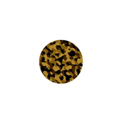 Black Yellow Brown Camouflage Pattern 1  Mini Magnets by SpinnyChairDesigns