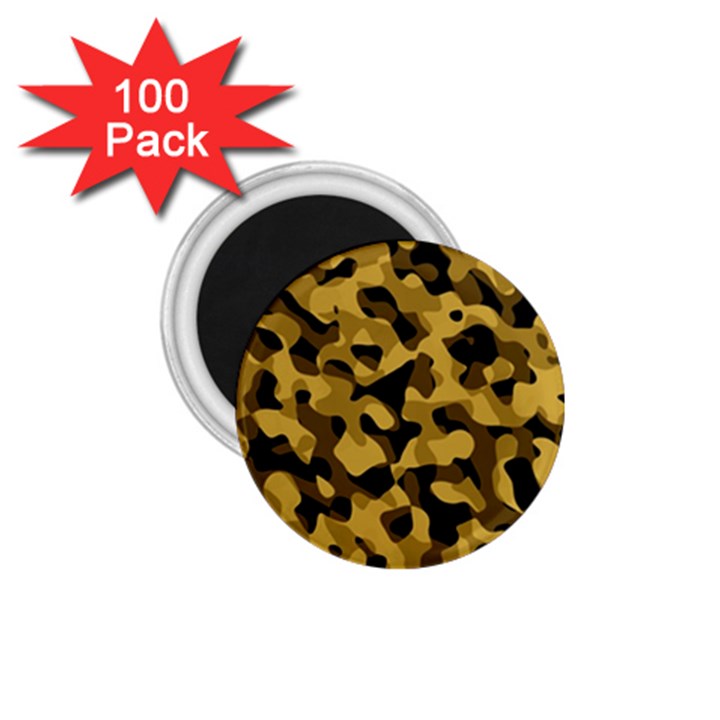 Black Yellow Brown Camouflage Pattern 1.75  Magnets (100 pack) 