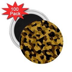 Black Yellow Brown Camouflage Pattern 2 25  Magnets (100 Pack)  by SpinnyChairDesigns