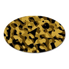 Black Yellow Brown Camouflage Pattern Oval Magnet by SpinnyChairDesigns