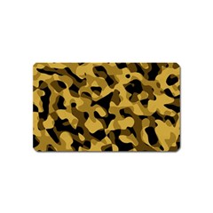 Black Yellow Brown Camouflage Pattern Magnet (name Card) by SpinnyChairDesigns