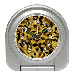 Black Yellow Brown Camouflage Pattern Travel Alarm Clock