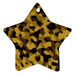 Black Yellow Brown Camouflage Pattern Star Ornament (two Sides) by SpinnyChairDesigns