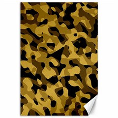 Black Yellow Brown Camouflage Pattern Canvas 12  X 18  by SpinnyChairDesigns