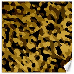 Black Yellow Brown Camouflage Pattern Canvas 16  X 16  by SpinnyChairDesigns