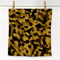 Black Yellow Brown Camouflage Pattern Face Towel by SpinnyChairDesigns