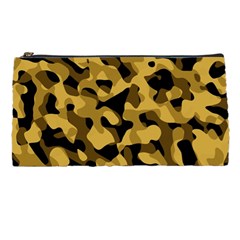 Black Yellow Brown Camouflage Pattern Pencil Case by SpinnyChairDesigns