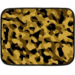 Black Yellow Brown Camouflage Pattern Double Sided Fleece Blanket (mini)  by SpinnyChairDesigns