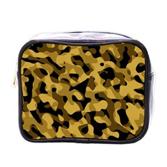 Black Yellow Brown Camouflage Pattern Mini Toiletries Bag (one Side) by SpinnyChairDesigns