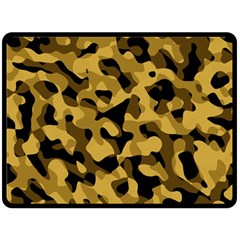 Black Yellow Brown Camouflage Pattern Fleece Blanket (large)  by SpinnyChairDesigns