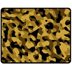 Black Yellow Brown Camouflage Pattern Fleece Blanket (medium)  by SpinnyChairDesigns