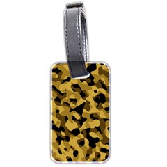 Black Yellow Brown Camouflage Pattern Luggage Tag (two Sides) by SpinnyChairDesigns