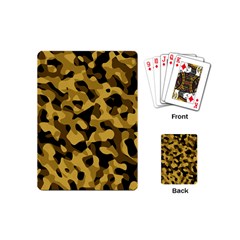 Black Yellow Brown Camouflage Pattern Playing Cards Single Design (mini) by SpinnyChairDesigns