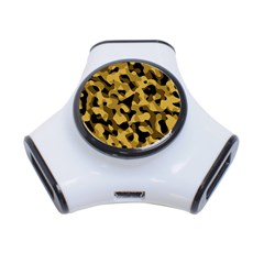 Black Yellow Brown Camouflage Pattern 3-port Usb Hub by SpinnyChairDesigns