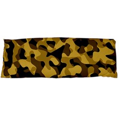 Black Yellow Brown Camouflage Pattern Body Pillow Case (dakimakura) by SpinnyChairDesigns