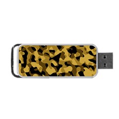 Black Yellow Brown Camouflage Pattern Portable Usb Flash (one Side) by SpinnyChairDesigns