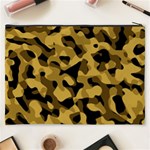 Black Yellow Brown Camouflage Pattern Cosmetic Bag (XXXL) Back