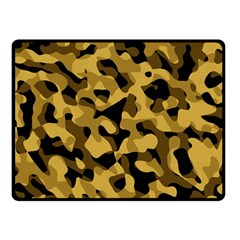 Black Yellow Brown Camouflage Pattern Double Sided Fleece Blanket (small)  by SpinnyChairDesigns