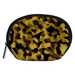 Black Yellow Brown Camouflage Pattern Accessory Pouch (medium) by SpinnyChairDesigns