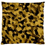 Black Yellow Brown Camouflage Pattern Large Flano Cushion Case (Two Sides) Front