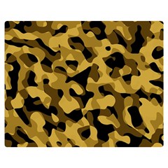 Black Yellow Brown Camouflage Pattern Double Sided Flano Blanket (medium)  by SpinnyChairDesigns