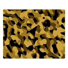 Black Yellow Brown Camouflage Pattern Double Sided Flano Blanket (large)  by SpinnyChairDesigns