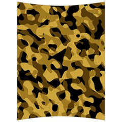 Black Yellow Brown Camouflage Pattern Back Support Cushion by SpinnyChairDesigns