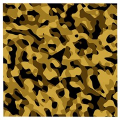 Black Yellow Brown Camouflage Pattern Wooden Puzzle Square