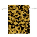 Black Yellow Brown Camouflage Pattern  Lightweight Drawstring Pouch (XL) Front