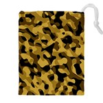 Black Yellow Brown Camouflage Pattern Drawstring Pouch (5XL) Front