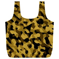 Black Yellow Brown Camouflage Pattern Full Print Recycle Bag (xxxl) by SpinnyChairDesigns