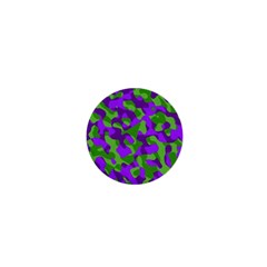 Purple and Green Camouflage 1  Mini Buttons