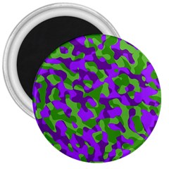 Purple and Green Camouflage 3  Magnets