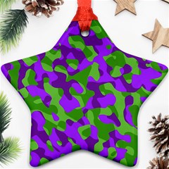 Purple and Green Camouflage Ornament (Star)