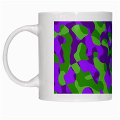 Purple and Green Camouflage White Mugs