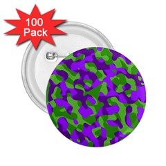 Purple And Green Camouflage 2 25  Buttons (100 Pack) 