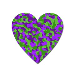 Purple and Green Camouflage Heart Magnet