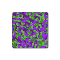 Purple and Green Camouflage Square Magnet