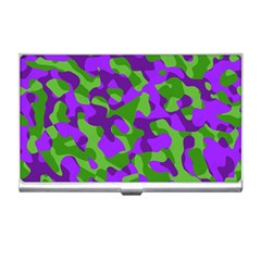 Purple and Green Camouflage Business Card Holder