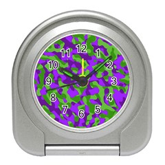 Purple and Green Camouflage Travel Alarm Clock