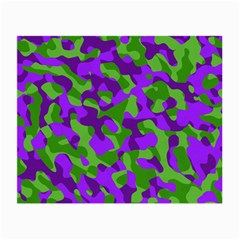 Purple And Green Camouflage Small Glasses Cloth by SpinnyChairDesigns