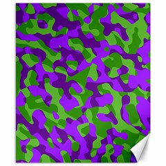 Purple And Green Camouflage Canvas 8  X 10  by SpinnyChairDesigns