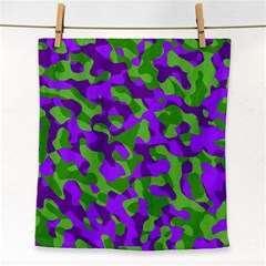 Purple and Green Camouflage Face Towel