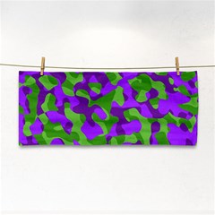 Purple and Green Camouflage Hand Towel