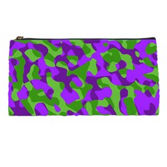 Purple And Green Camouflage Pencil Case by SpinnyChairDesigns