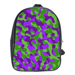 Purple and Green Camouflage School Bag (Large)