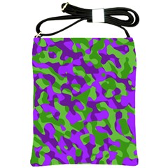 Purple and Green Camouflage Shoulder Sling Bag