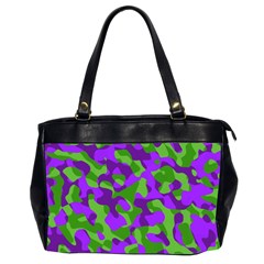 Purple and Green Camouflage Oversize Office Handbag (2 Sides)