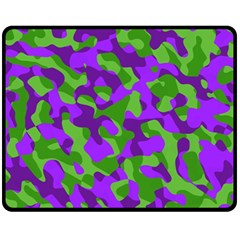 Purple And Green Camouflage Fleece Blanket (medium)  by SpinnyChairDesigns