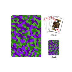 Purple and Green Camouflage Playing Cards Single Design (Mini)